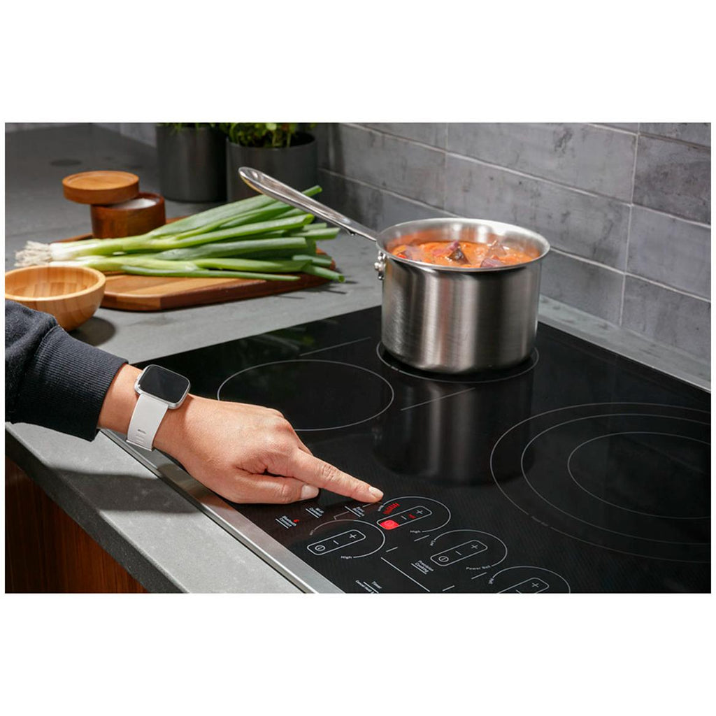 GE Profile 30 inch Built in Electric Cooktop With Wi Fi PEP7030DTBB