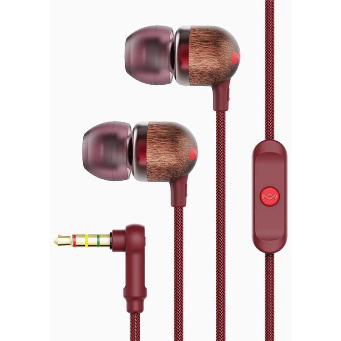 House of Marley In-Ear Headphones with Microphone EM-JE041-RD IMAGE 2