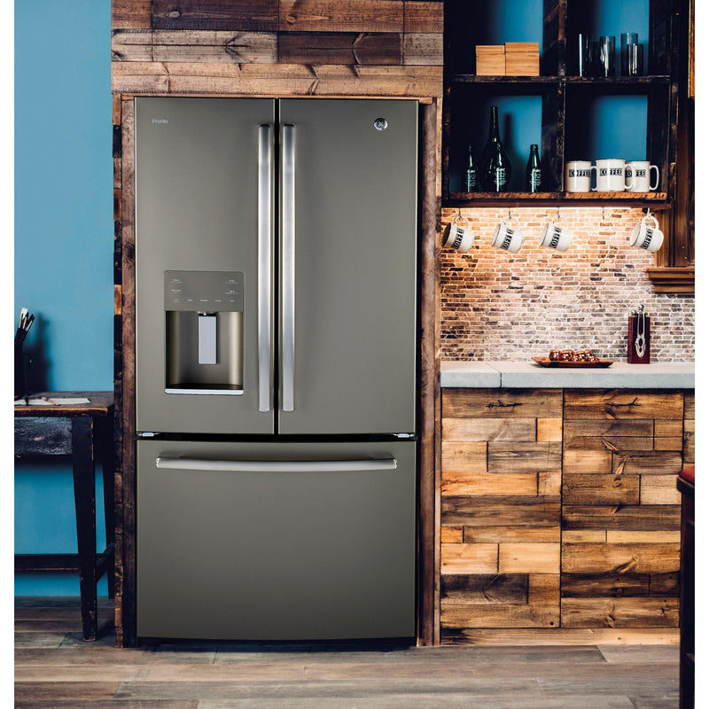 GE Profile 33-inch, 17.5 cu.ft. Freestanding French-Door Refrigerator with FrostGuard™ Technology PYE18HMLKES IMAGE 10