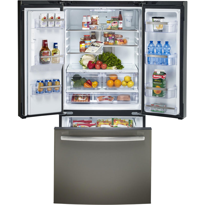 GE Profile 33-inch, 17.5 cu.ft. Freestanding French-Door Refrigerator with FrostGuard™ Technology PYE18HMLKES IMAGE 3