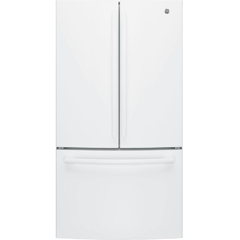 GE 36-inch, 27 cu.ft. Freestanding French 3-Door Refrigerator with Internal Water Dispenser GNE27JGMWW IMAGE 1