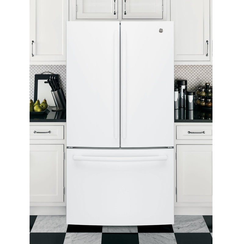GE 36-inch, 27 cu.ft. Freestanding French 3-Door Refrigerator with Internal Water Dispenser GNE27JGMWW IMAGE 8