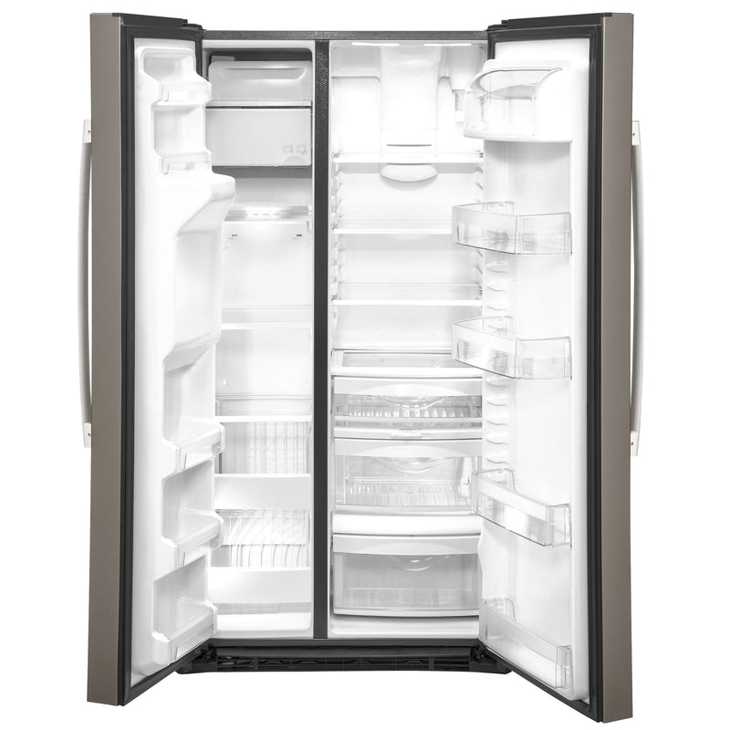 GE 36-inch, 21.8 cu.ft. Counter-Depth Side-by-Side Refrigerator with Water and Ice Dispensing System GZS22IMNES IMAGE 2