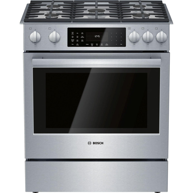 Bosch 30-inch Slide-In Dual Fuel Range with 11 Specialized Cooking Modes HDI8056C IMAGE 1