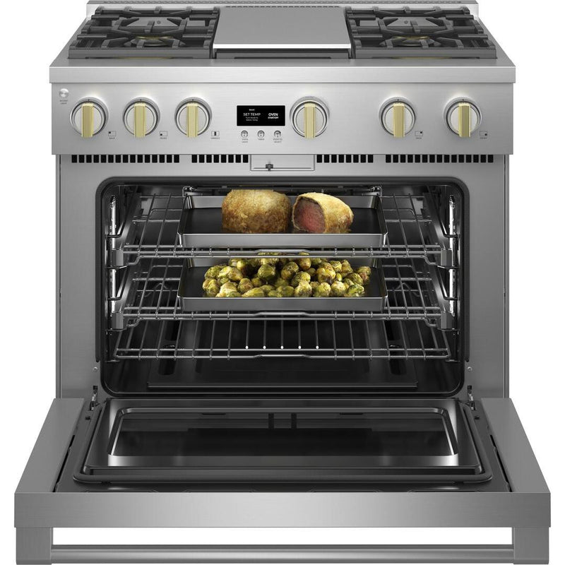 Monogram 36-inch Freestanding Gas Range with Convection Technology ZGP364NDTSS IMAGE 3