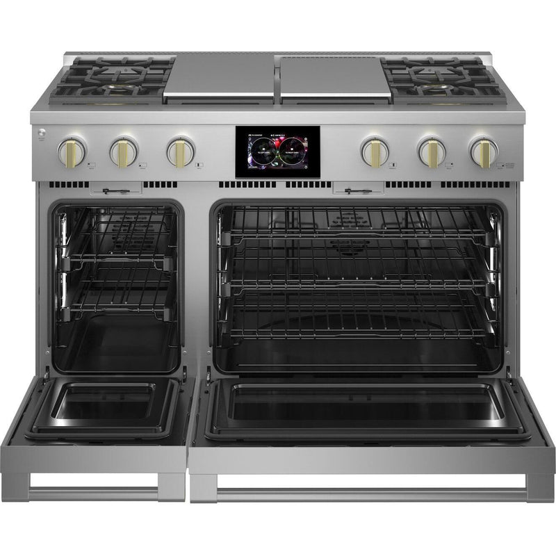 Monogram 48-inch Freestanding Dual-Fuel Range with True European Convection Technology ZDP484NGTSS IMAGE 2