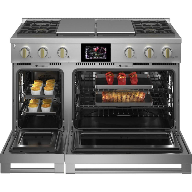 Monogram 48-inch Freestanding Dual-Fuel Range with True European Convection Technology ZDP484NGTSS IMAGE 3