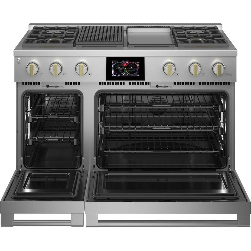 Monogram 48-inch Freestanding Dual-Fuel Range with True European Convection Technology ZDP484NGTSS IMAGE 4