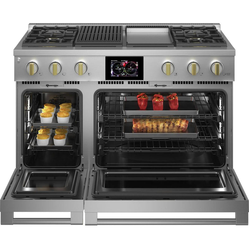 Monogram 48-inch Freestanding Dual-Fuel Range with True European Convection Technology ZDP484NGTSS IMAGE 5