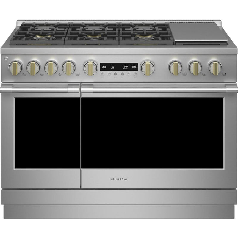 Monogram 48-inch Freestanding Gas Range with Convection Technology ZGP486NDTSS IMAGE 1