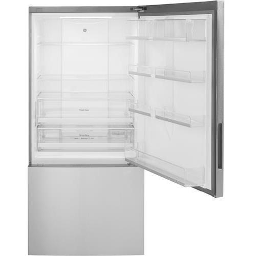 GE 32-inch, 17.7 cu.ft. Counter-Depth Bottom Freezer Refrigerator with LED Lighting GBE17HYRFS IMAGE 4
