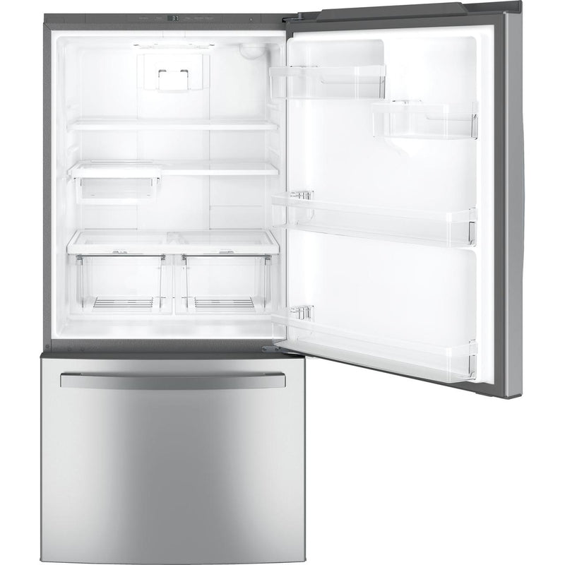 GE 33-inch, 24.8 cu.ft. Freestanding Bottom Freezer Refrigerator with Interior Ice Maker GDE25EYKFS IMAGE 3
